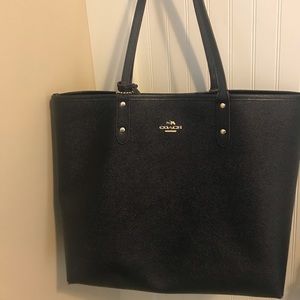 Black reversible Coach City Tote